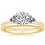 18K Yellow Gold Indigo Melody Diamond Ring with Petite Comfort Fit Wedding Ring