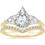 14K Yellow Gold Luxe Opera Three Stone Diamond Ring with Flair Diamond Ring (1/6 ct. tw.)