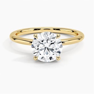 Petite Elodie 1.5mm Solitaire with 1.5ct Round Certified Natural Diamond in 18K Yellow Gold