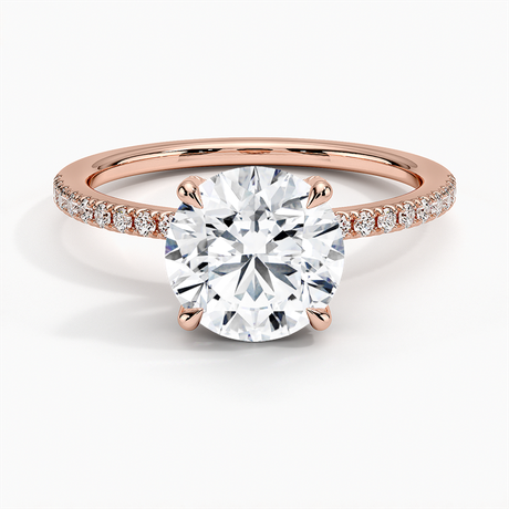 14K Rose Gold Viviana Half Coverage Diamond Ring