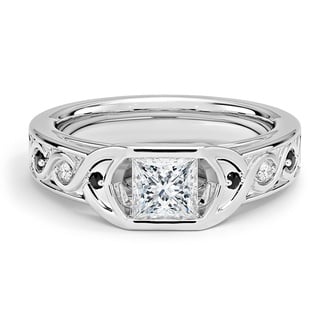 Custom Celtic Weave Alternating Diamond Ring