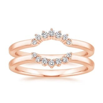 Crescent Nested Diamond Ring Stack in 14K Rose Gold