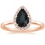 14K Rose Gold Vienna Halo Diamond Ring, smalltop view