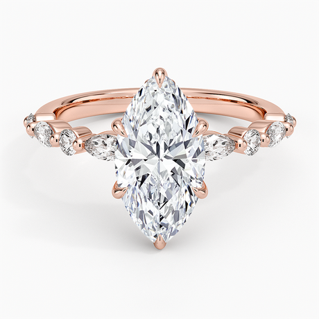 14K Rose Gold Versailles Hidden Halo Diamond Ring