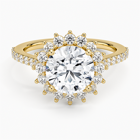 Luxe Sunburst Halo Diamond Ring - Brilliant Earth
