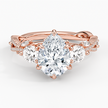 14K Rose Gold Luxe Secret Garden Three Stone Diamond Ring (1 ct. tw.)