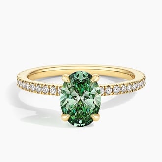 Demi Three-Quarter Coverage Pacific Green Oval Lab Diamond Ring (1 7/8 ct. tw.)