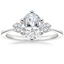 18K White Gold Tallula Three Stone Diamond Ring, smalltop view