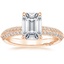 18K Rose Gold Tacori Sculpted Crescent Knife Edge Diamond Ring, smalltop view
