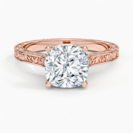 14K Rose Gold Grove Perfect Fit Engraved Diamond Ring (1/10 ct. tw.)