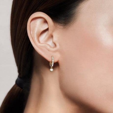 Luxe Lab Diamond Drop Huggie Earrings