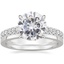 18KW Moissanite Sienna Diamond Ring (2/5 ct. tw.) with Petite Quattro Diamond Ring, smalltop view