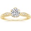18K Yellow Gold Peony Diamond Ring, smalltop view