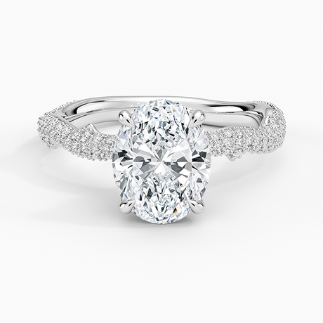 18K White Gold Rose Thorn Diamond Ring