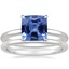 18K White Gold Elodie Ring with Petite Comfort Fit Wedding Ring