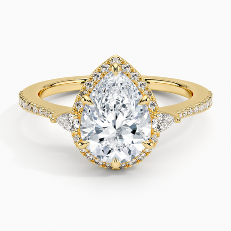 18K Yellow Gold Luxe Aria Halo Diamond Ring (1/4 ct. tw.)