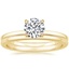 18K Yellow Gold Vita Diamond Ring with Petite Comfort Fit Wedding Ring