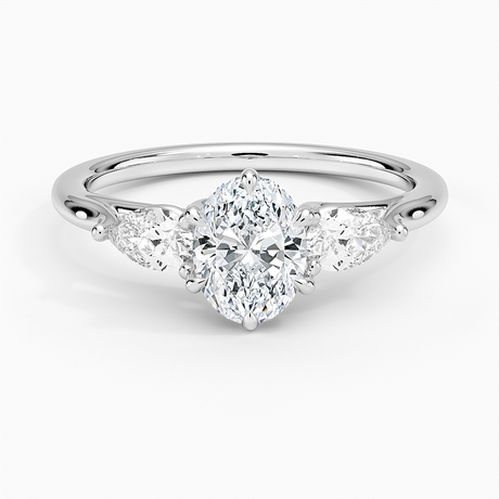 Luxe Delilah Three Stone Pear Diamond Ring