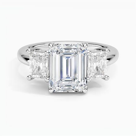 Platinum Luxe Helena Radiant-Cut Three Stone Diamond Ring