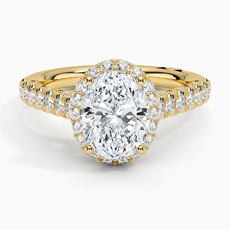 18K Yellow Gold Tacori Petite Crescent Classic Bloom Diamond Ring
