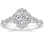 Platinum Tiara Halo Diamond Ring, smalltop view