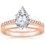 14K Rose Gold Sonora Diamond Ring with 2mm Comfort Fit Wedding Ring