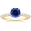 18KY Sapphire Petite Shared Prong Diamond Ring (1/4 ct. tw.), smalltop view