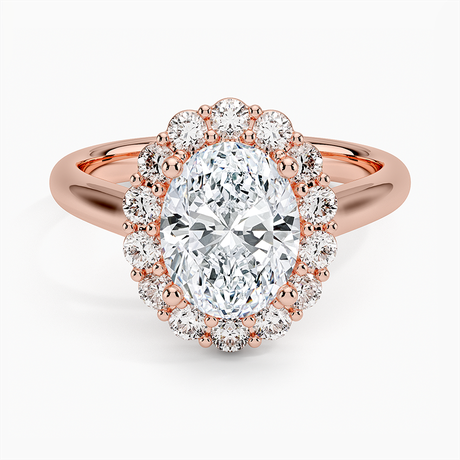 14K Rose Gold Lotus Flower Halo Diamond Ring (1/4 ct. tw.)