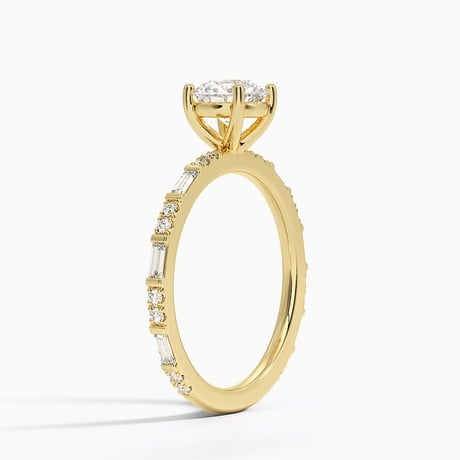 Luz Baguette and Round Diamond Ring