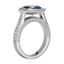 Seafoam Cushion Sapphire Luxe Bezel Halo Ring, smallside view
