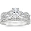18K White Gold Solana Diamond Ring (1/3 ct. tw.) with Petite Luxe Twisted Vine Diamond Ring (1/4 ct. tw.)