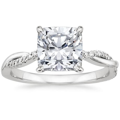 18K White Gold Petite Twisted Vine Diamond Bridal Set (1/4 ct. tw.)