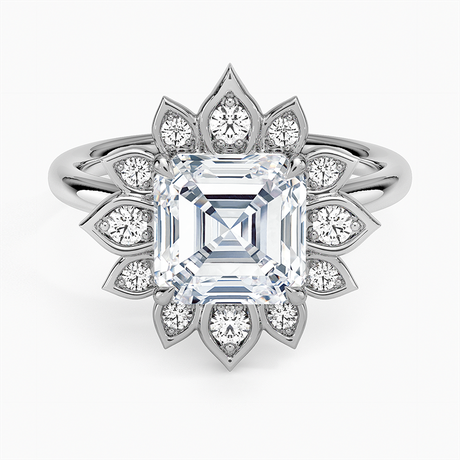 18K White Gold Fiore Halo Diamond Ring (1/4 ct. tw.)