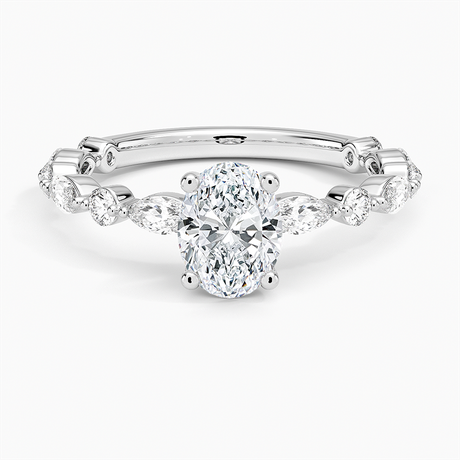 Alternating Marquise and Round Diamond Setting