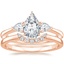 14K Rose Gold Petite Opera Diamond Ring (1/4 ct. tw.) with Crescent Diamond Ring
