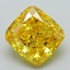 2.63 Ct. Fancy Vivid Yellow Cushion Lab Grown Diamond
