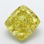 10.12 Ct. Fancy Vivid Yellow Cushion Lab Grown Diamond