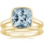 18K Yellow Gold Luna Ring with Petite Comfort Fit Wedding Ring