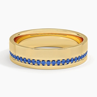 Austin Sapphire 5.5mm Wedding Ring in 18K Yellow Gold