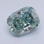 1.06 Ct. Fancy Vivid  Green Cushion Lab Grown Diamond