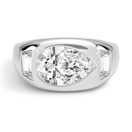 Sloane Three Stone Trapezoid Dome Diamond Ring (1/2 ct. tw.)