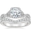 18K White Gold Entwined Halo Diamond Ring (1/3 ct. tw.) with Luxe Flair Diamond Ring (1/3 ct. tw.)