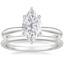 Platinum Freesia Ring with Petite Comfort Fit Wedding Ring