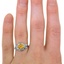 The Raisa Ring, smallzoomed in top view on a hand