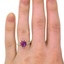 The Kasey Ring, smallzoomed in top view on a hand