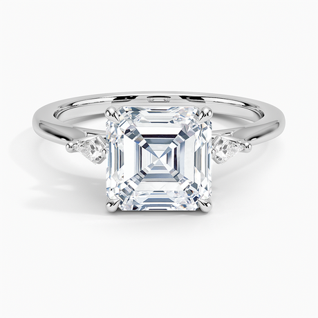 18K White Gold Petite Cometa Perfect Fit Three Stone Diamond Ring