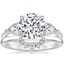 Platinum Luxe Opera Three Stone Diamond Ring with Lunette Diamond Ring
