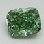 1.52 Ct. Fancy Vivid Green Cushion Lab Grown Diamond