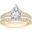18K Yellow Gold Icon Diamond Ring (1/3 ct. tw.) with Sienna Diamond Ring (1/2 ct. tw.)
