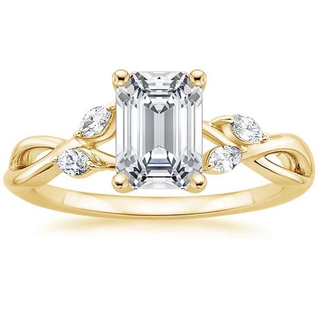 18K Yellow Gold Willow Diamond Ring (1/8 ct. tw.) with Winding Willow Diamond Ring (1/8 ct. tw.)